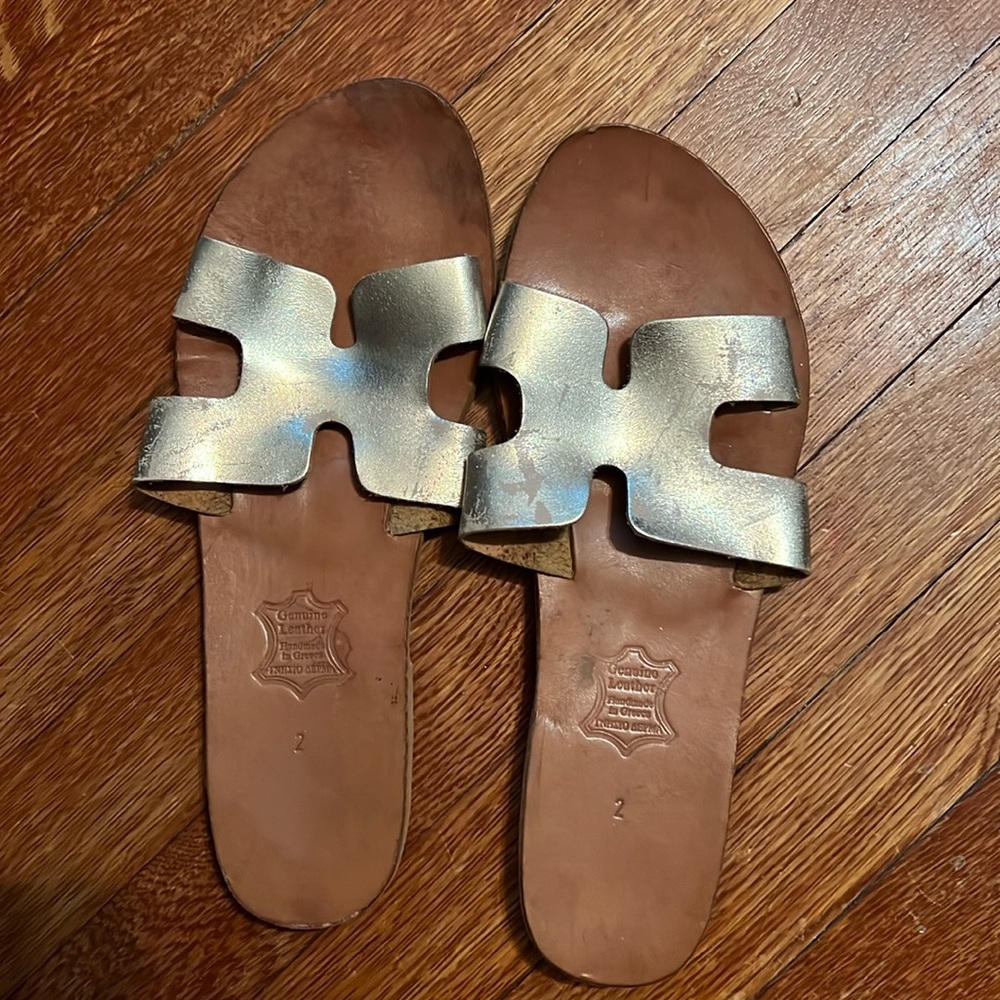 Leather sandals from Greece - used condition size 10